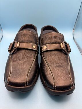 Cole Haan Women’s Black Leather Slip-On Loafers with Buckle Detail